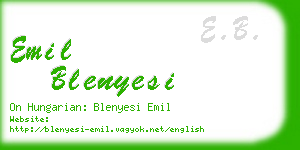 emil blenyesi business card